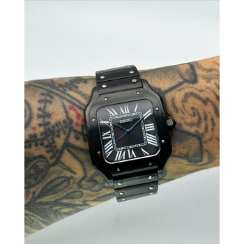 Custom Seiko Mod • Black Roman Santos • 38mm